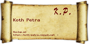Koth Petra névjegykártya
